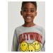 Reserved - Oversize tričko s dlouhým rukávem SmileyWorld® - Světle šedá