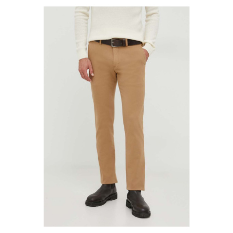Kalhoty Polo Ralph Lauren pánské, béžová barva, přiléhavé