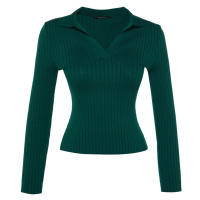 Trendyol Smaragdově zelený svetr Pletený svetr