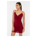 Trendyol Claret Red Detailed Evening Dress