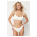 Trendyol Bridal Ecru Textured Regular Bikini Bottom