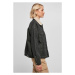 Ladies Oversized Sherpa Denim Jacket - black washed