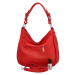 Luxusní dámská kožená kabelka přes rameno Euda, červená