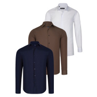 TRIPLE SET G726 DEWBERRY SHIRT-NAVY BLUE-WHITE-COFFEE