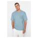 Trendyol Blue Relaxed/Comfort Fit Tričko s krátkým rukávem a kapsou
