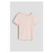 H & M - Top z žebrovaného bavlněného žerzeje - růžová