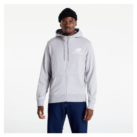 New Balance Nb Essentials Stacked Full Zip Hoodie Athletic Gre