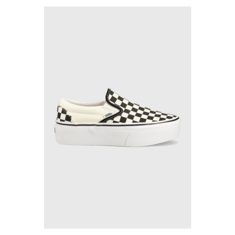 Tenisky Vans Slip-on dámské, béžová barva, VN0A7Q5RTYQ1-BLKWH