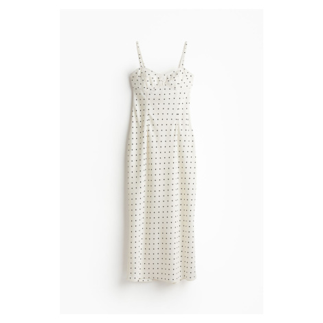 H & M - Saténové šaty slip dress - bílá H&M