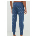 Bavlněné pyžamové kalhoty Polo Ralph Lauren tmavomodrá barva, 714899500