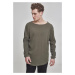 Pánské tričko dlouhý rukáv // Urban Classics Long Shaped Waffle L/S Tee olive