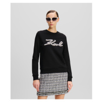 Mikina karl lagerfeld boucle karl signature sweat black