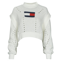 Tommy Jeans TJW OVRSZD FLAG STITCH SWEATER Bílá