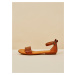 Hnědé dámské vzorované kožené sandály OJJU