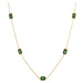 Troli Okouzlující pozlacený náhrdelník se zelenými krystaly