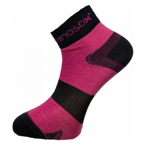 NanoSox® AG-TIVE CYKLON ponožky - černo/růžová AGTIVE