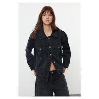 Trendyol Black Oversize Trucker Denim Jacket