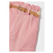 Kalhoty s vysokým pasem a páskem TENCEL světle růžové MINI Mayoral
