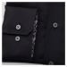 Pánská košile klasická černá s barevným vzorem paisley 12802