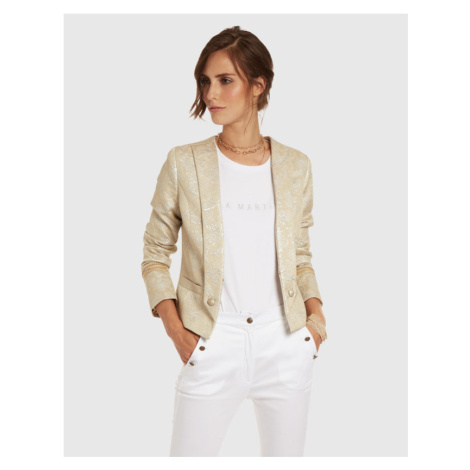 Sako La Martina Woman Jacket Cotton Linen Jacq - Bílá