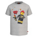 Dětské bavlněné tričko Lego City šedá barva, s potiskem