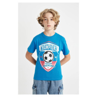 DEFACTO Boy's Crew Neck Printed Short Sleeve T-Shirt