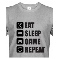 Pánské Geek/hráčské triko EAT, SLEEP, GAME, REPEAT - dokonalý dárek