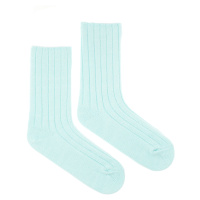 Vlněné ponožky Vlnáč rebro bledě modré Fusakle