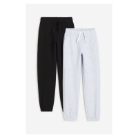 H & M - Bavlněné kalhoty jogger 2 kusy - černá