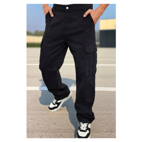 Trendyol Black Cargo Pocket Baggy Trousers