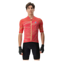 UYN Cyklistický dres s krátkým rukávem - BIKING WAVE - červená/černá