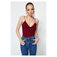 Trendyol Claret Red Knit Body with Snap fastener