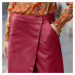Blancheporte Pouzdrová koženková sukně tmavě červená