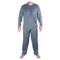 Oleg pánské pyžamo dlouhý rukáv V2122 šedá