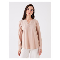 LC Waikiki Loose Collar Plain Long Sleeve Women's Blouse