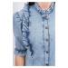 Denim blouse with jabot