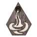 Dřevěná brož s motivem vodnáře Aquarius Brooch