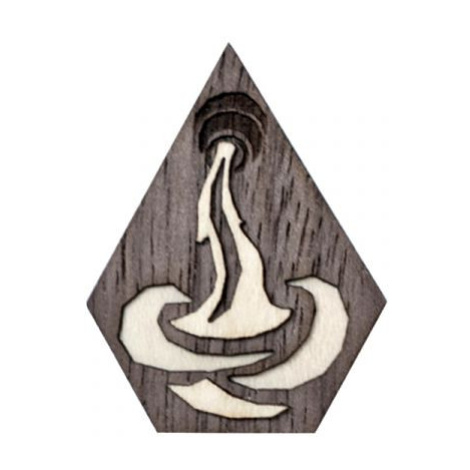 Dřevěná brož s motivem vodnáře Aquarius Brooch BeWooden
