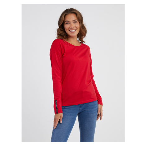 Červené dámské tričko s dlouhým rukávem SAM 73 Patty