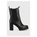 Kožené kotníkové boty Calvin Klein Jeans Platform Boot Chelsea dámské, černá barva, na podpatku