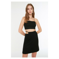 Trendyol Black Knitted Mini Skirt With Decollete