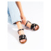 Zajímavé černé sandály dámské bez podpatku