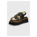 Kožené sandály Wrangler Melrose Leather dámské, černá barva, na platformě
