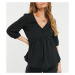 New Look Maternity button detail peplum top in black