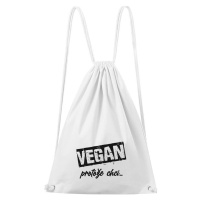 DOBRÝ TRIKO Bavlněný batoh Vegan, protože chci Barva: Bílá
