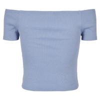 Dámské tričko // Urban classics Ladies Off Shoulder Rib Tee violablue