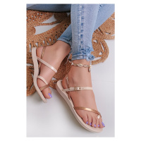 Béžovo-zlaté gumové sandály Fashion Sandal VIII