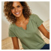 Blancheporte Jednobarevné tuniské tričko khaki světlá