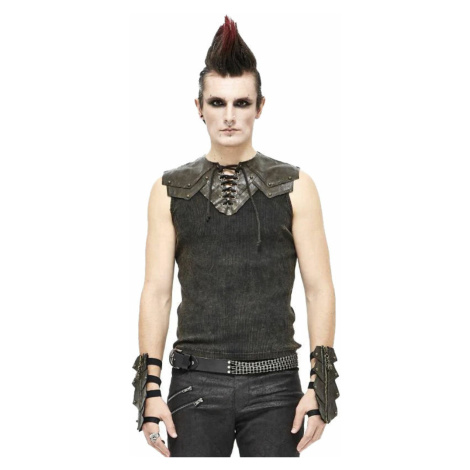 tílko pánské - Vertigo Punk Vest With Leather Patches - DEVIL FASHION - TT16702