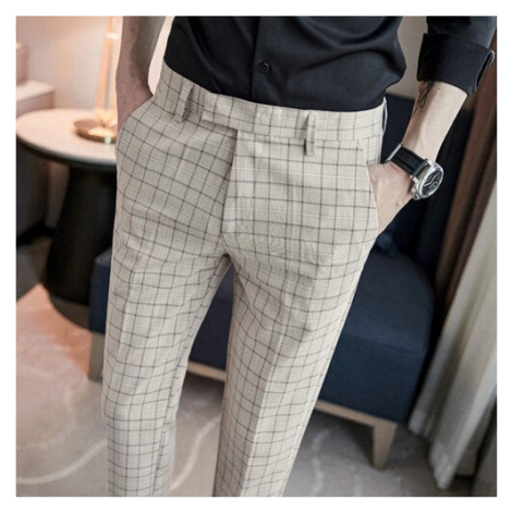 Kostkované pánské kalhoty formální a společenské JFC FASHION